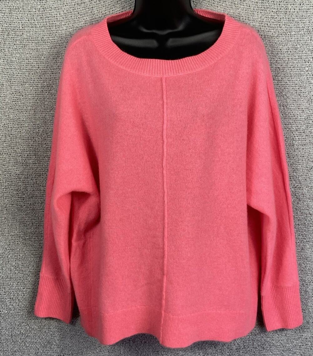 Chico’s 100% Cashmere Sweater Women’s Oversized Quiet Luxury Size L Pink